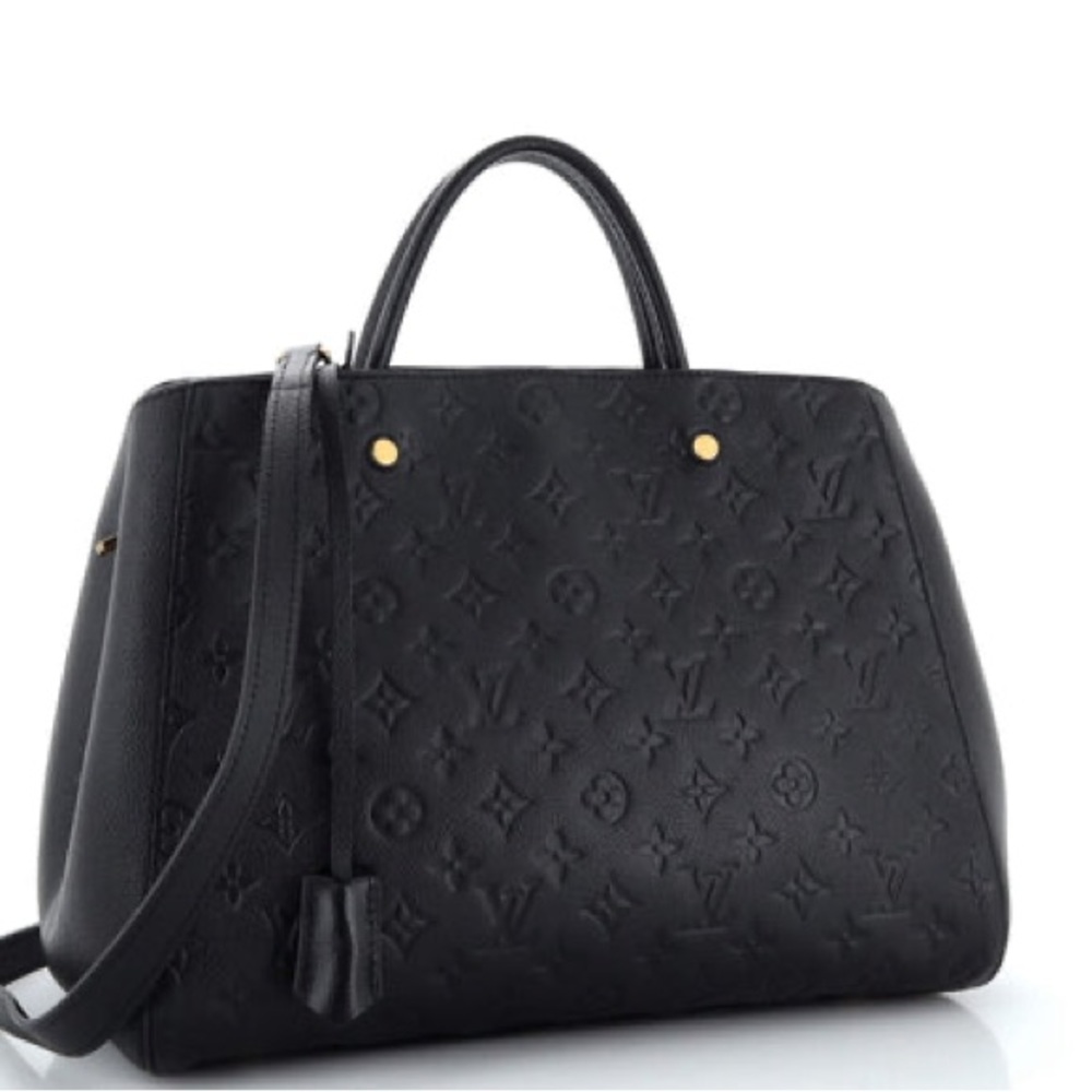 AUTHENTIC LV MONTAIGNE GM BLACK EMPREINTE LIKE NEW FULL SET $2,200